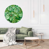 Jungle Green Leaves Mirrored Acrylic Circles Contemporary Home DǸcor Printed acrylic 