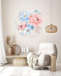 Large Flowers Printed Transparent Acrylic Circle - uniqstiq