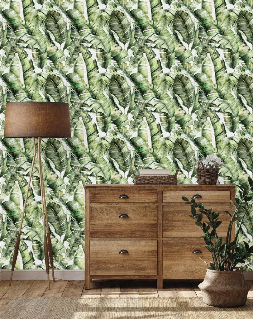 Large Tropical Leaves Wallpaper - uniqstiq