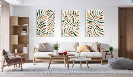 Leaves Ornament Set of 3 Prints Modern Wall Art Modern Artwork Image 1