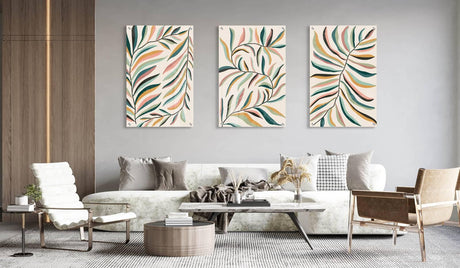 Leaves Ornament Set of 3 Prints Modern Wall Art Modern Artwork Image 2