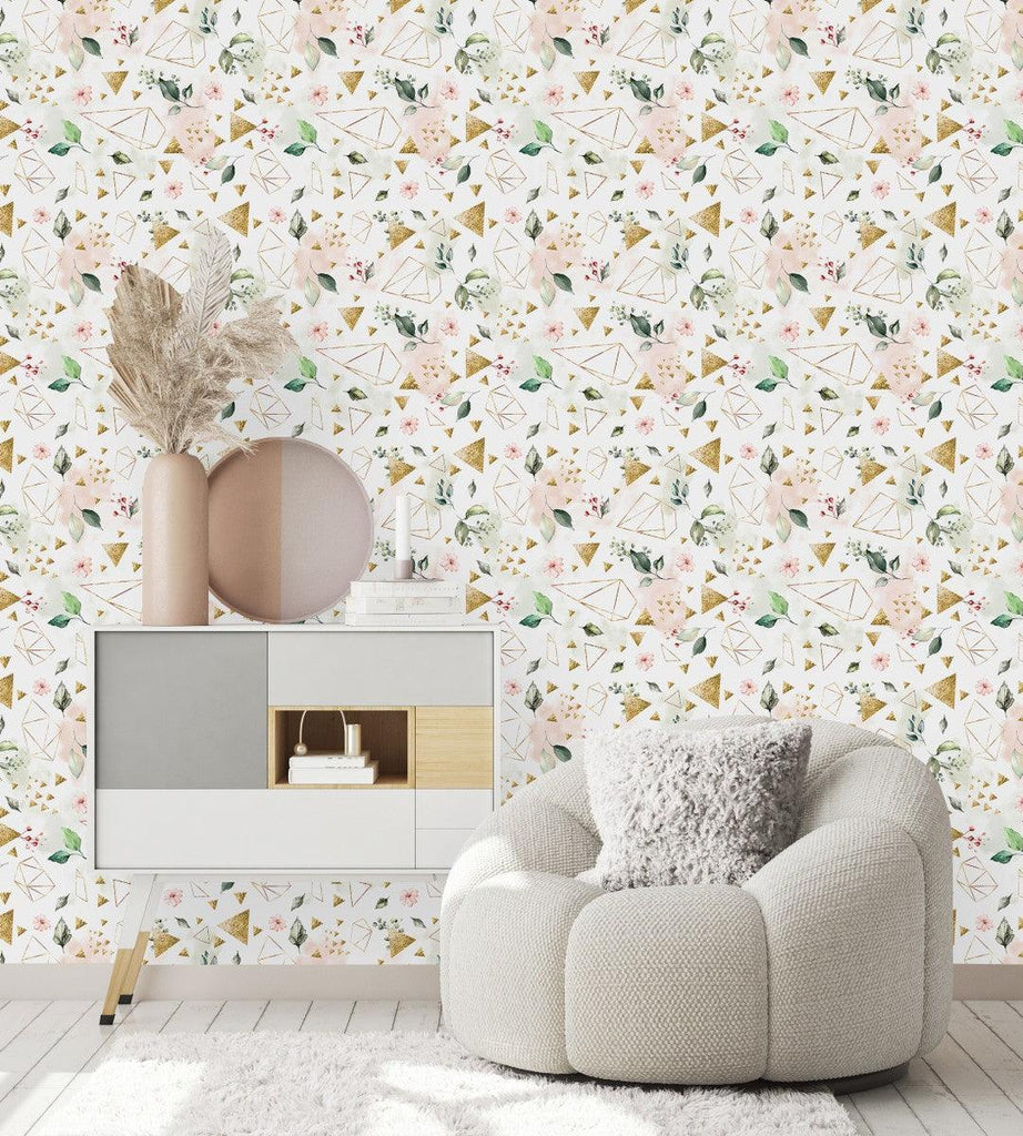 Leaves with Gold Figure Wallpaper uniQstiQ Geometric