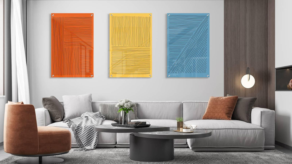 Lines Design Set of 3 Prints Modern Wall Art Modern Artwork Image 2