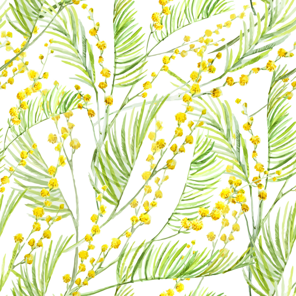 uniQstiQ Botanical Mimosa Watercolor Wallpaper Wallpaper