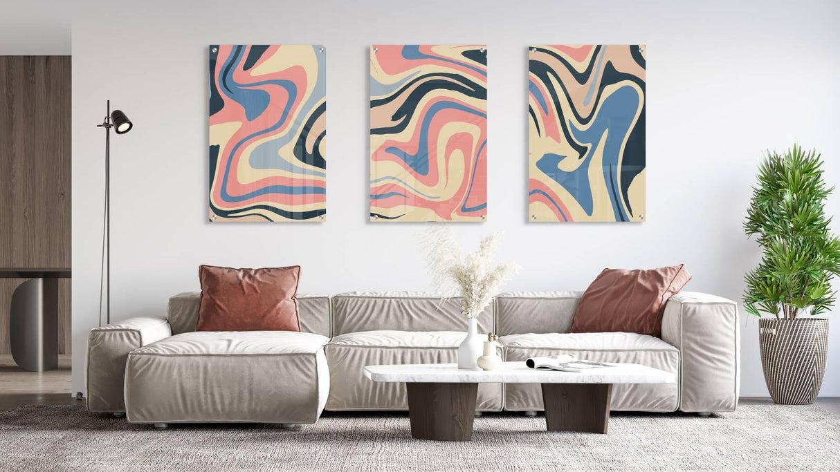 Mix of Paints Set of 3 Prints Modern Wall Art Modern Artwork Image 1