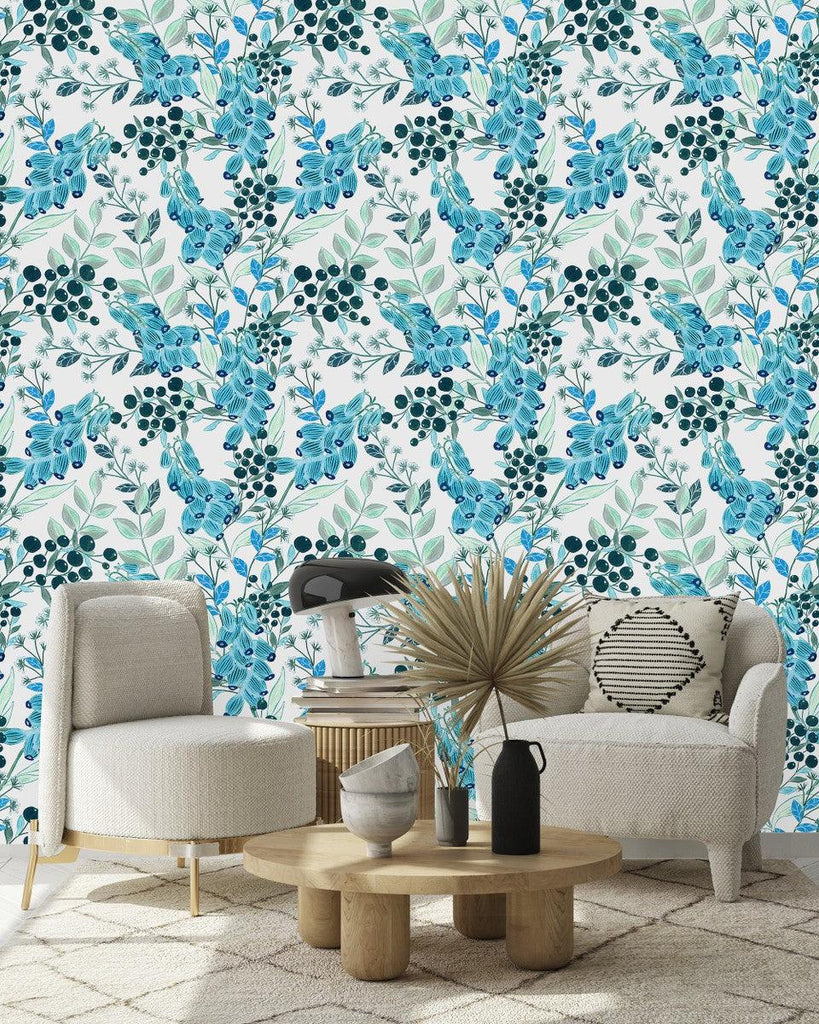 Blue Berries Wallpaper uniQstiQ Botanical