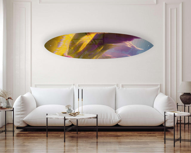 Mountain View Acrylic Surfboard Wall Art