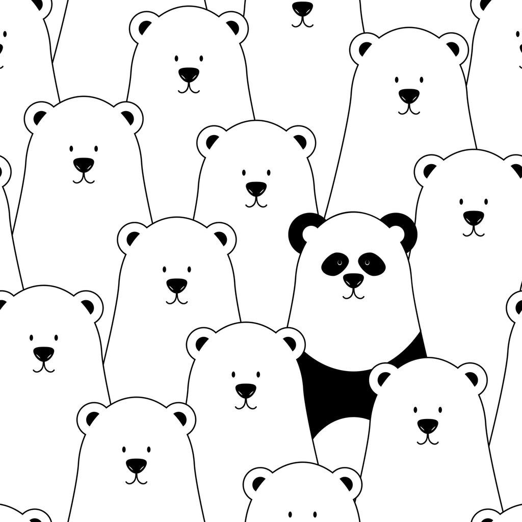 uniQstiQ Kids Pandas and Bears Wallpaper Wallpaper