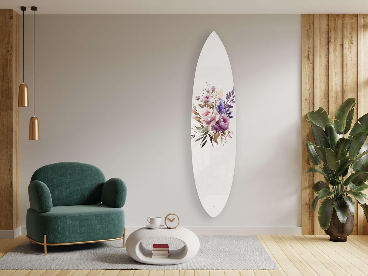 Peonies Bouquet Acrylic Surfboard Wall Art