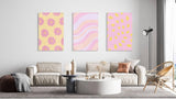 Pink Style Pattern Set of 3 Prints Modern Wall Art Modern Artwork Image 1