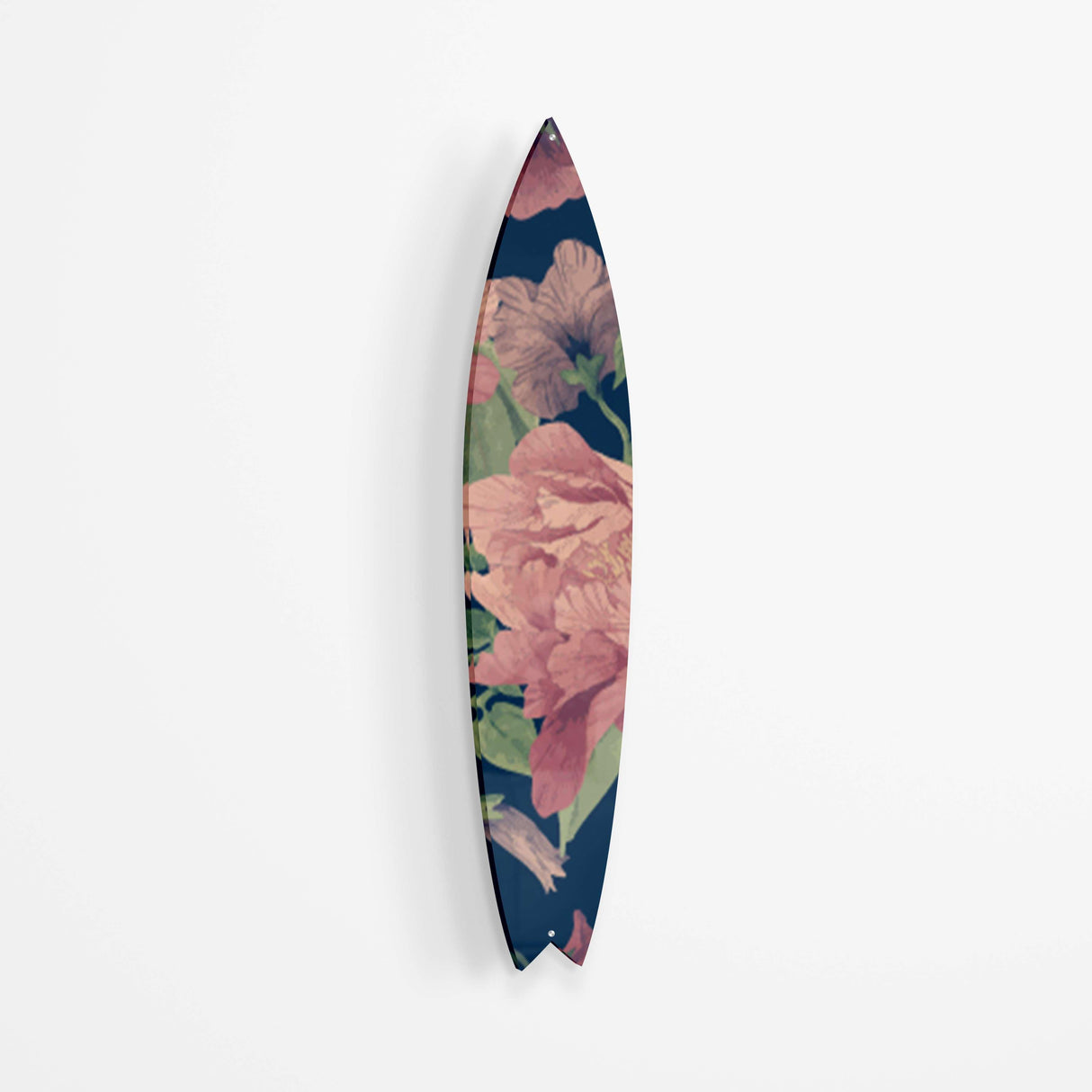 Retro Peonies Acrylic Surfboard Wall Art - uniqstiq