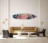 Retro Peonies Acrylic Surfboard Wall Art - uniqstiq