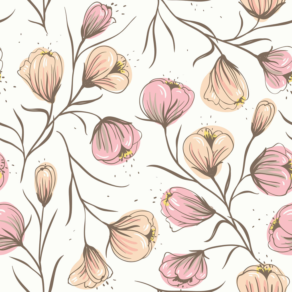 uniQstiQ Geometric Soft Floral Pattern Wallpaper Wallpaper