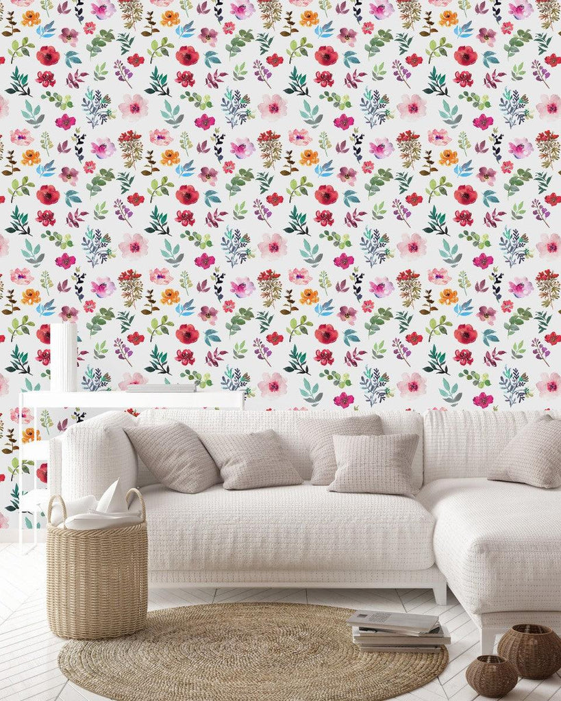 White Floral Wallpaper uniQstiQ Floral