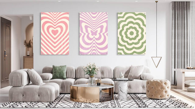 Symbols Pattern Set of 3 Prints Modern Wall Art Modern Artwork Image 1