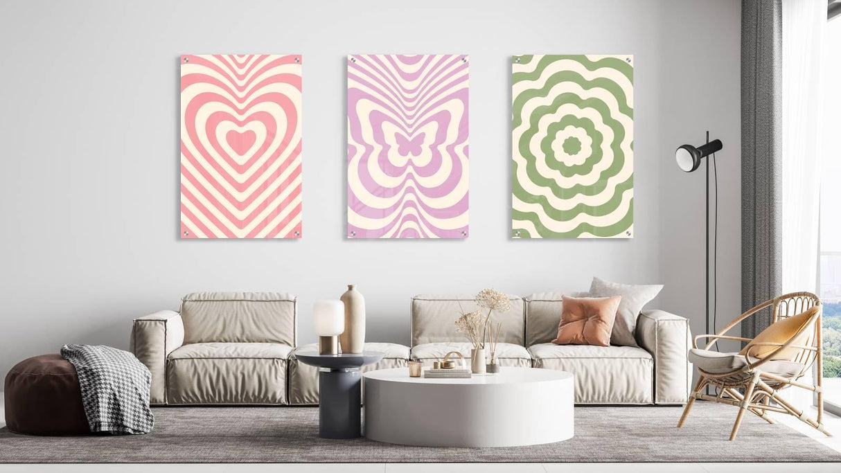 Symbols Pattern Set of 3 Prints Modern Wall Art Modern Artwork Image 2