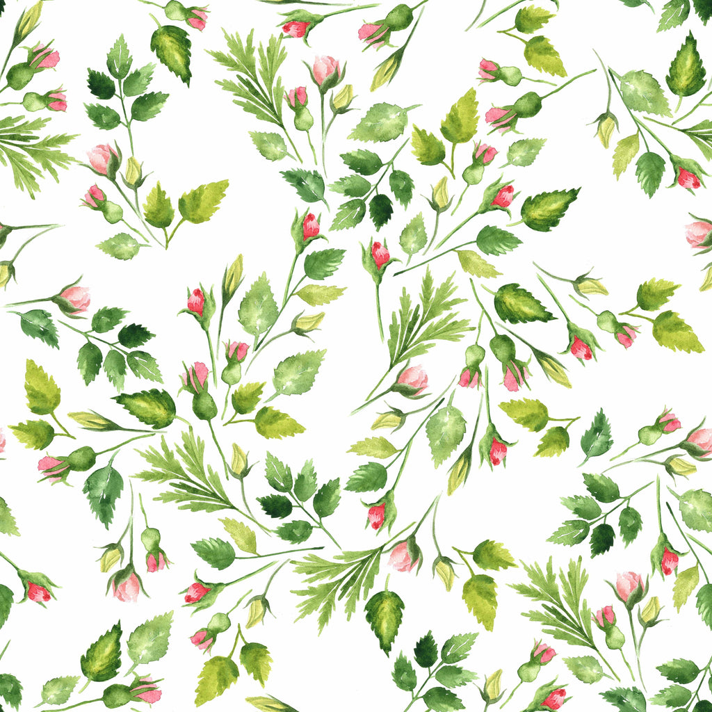 uniQstiQ Floral Tiny Roses and Leaves Wallpaper Wallpaper