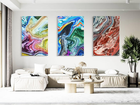 Twisted Shapes Set of 3 Prints Modern Wall Art Modern Artwork Image 2