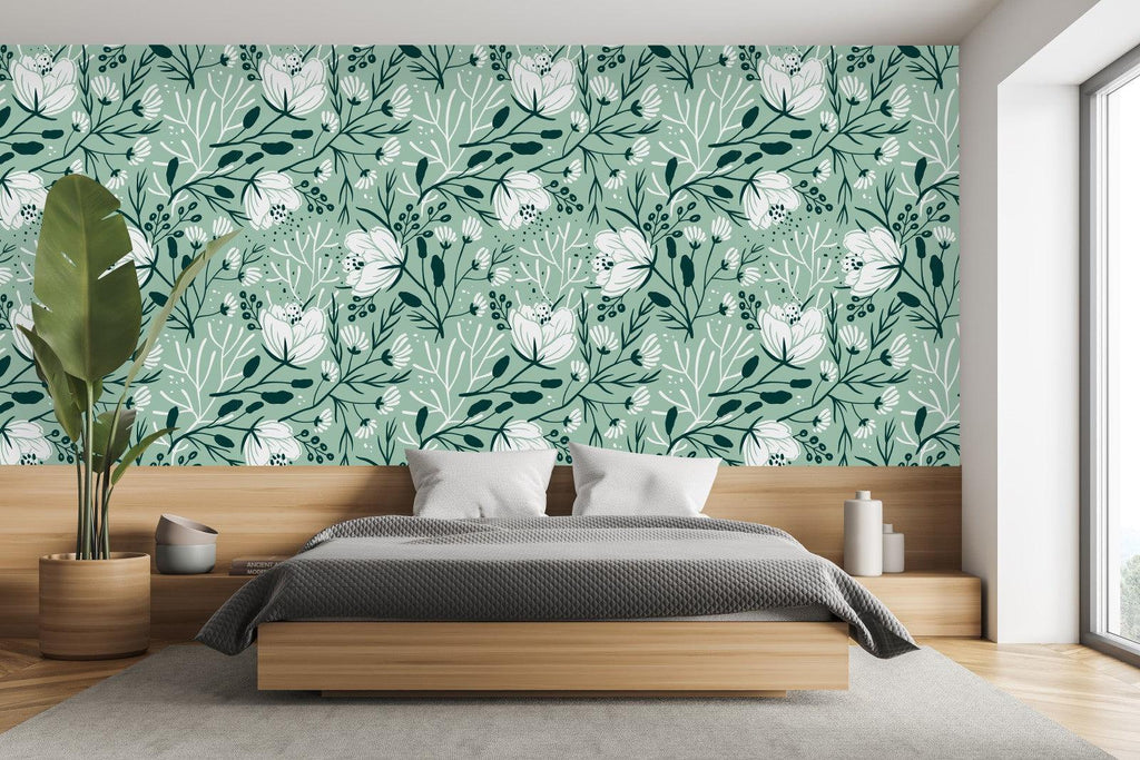 Green Floral Wallpaper uniQstiQ Floral