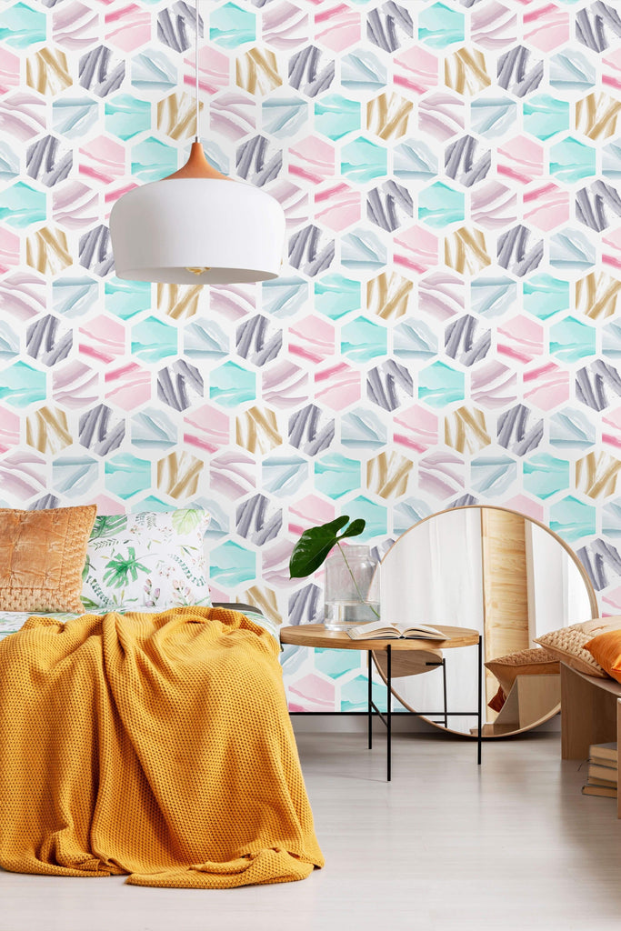 uniQstiQ Geometric Multicolor Triangles Wallpaper Wallpaper