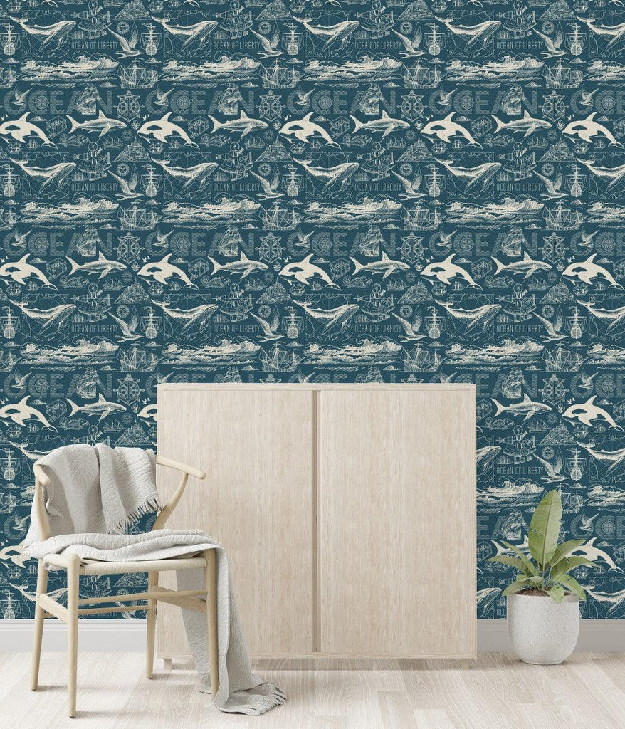 Voguish Ocean Wallpaper Tasteful - uniqstiq
