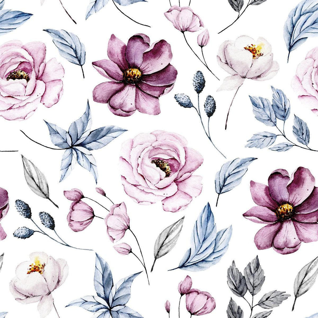 Voguish Pink and Purple Flowers Wallpaper Chic - uniqstiq