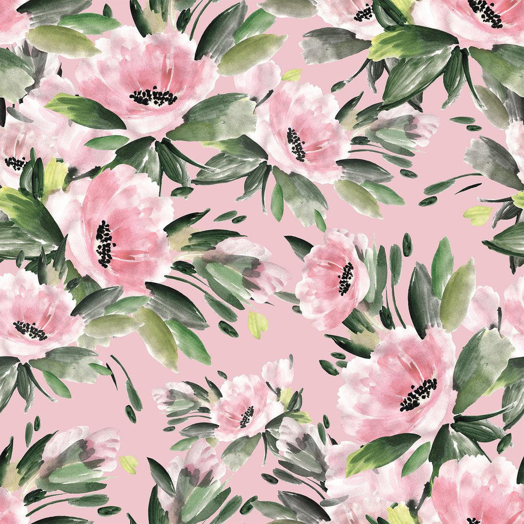 Pink Wallpaper with Pink Flowers uniQstiQ Floral