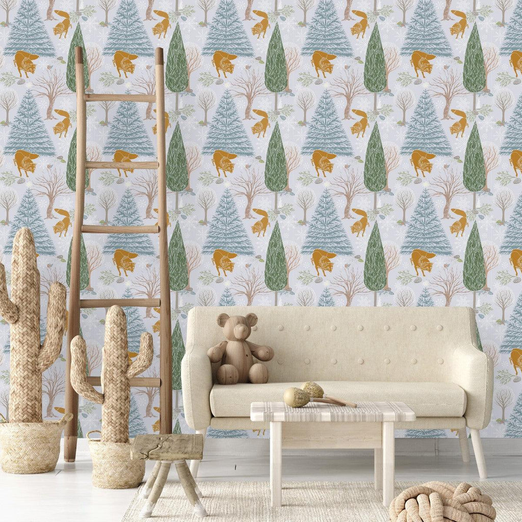Voguish Winter Forest Wallpaper Fashionable - uniqstiq