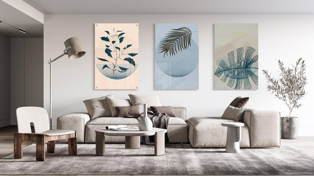 Botanical Pattern Set of 3 Prints Modern Wall Art Modern Artwork Image 1